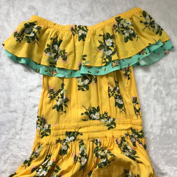 Matilda Jane Hooked On A Feeling Dress Women's M 100% Rayon Floral Off Shoulder - Picture 11 of 11